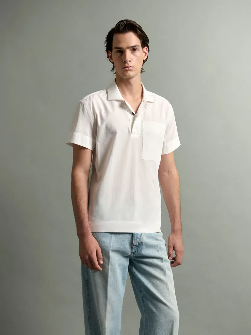 Chemise manches courtes regular en coton
