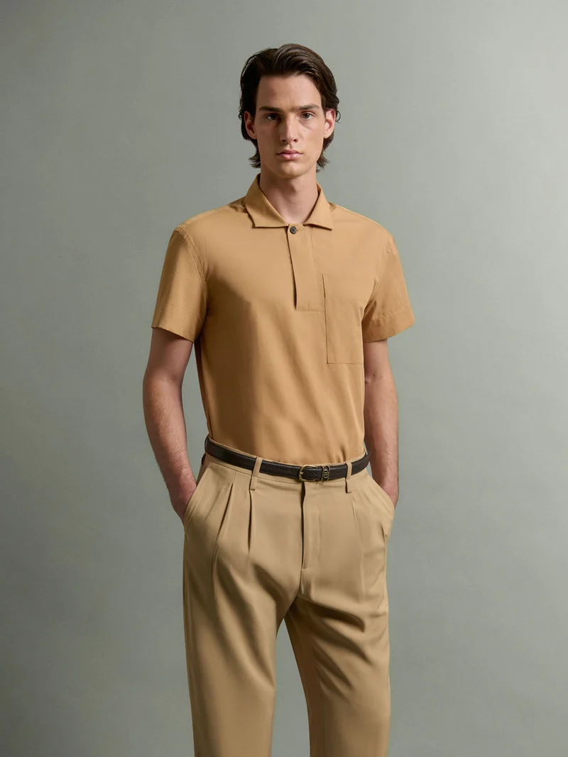 Chemise manches courtes regular en coton