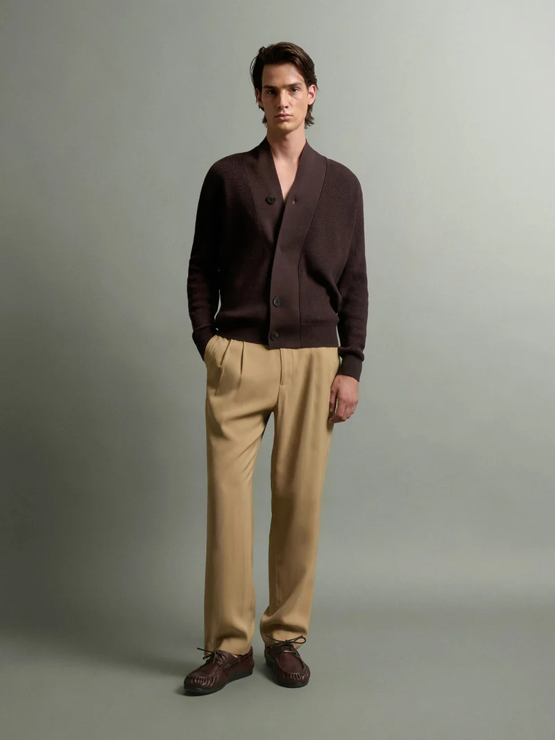Cardigan en coton-laine