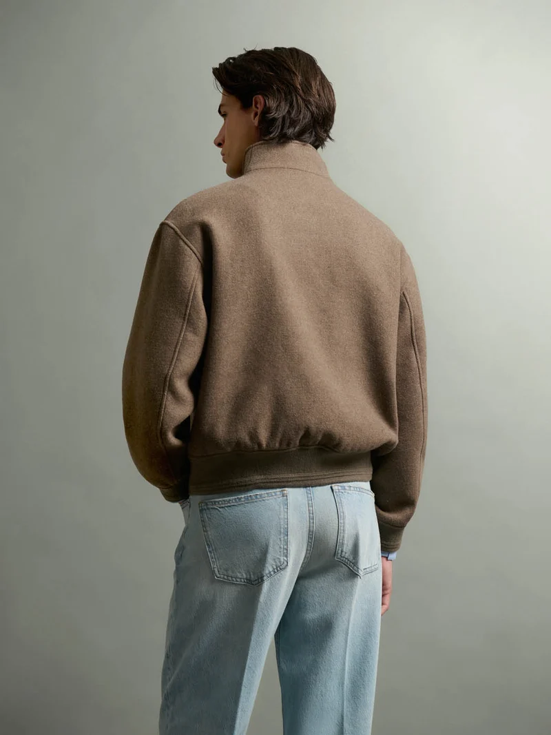 Blouson regular en laine mélangé