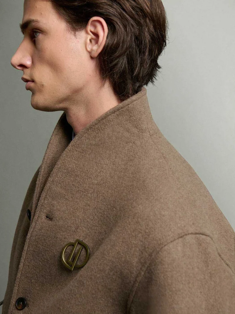 Blouson regular en laine mélangé