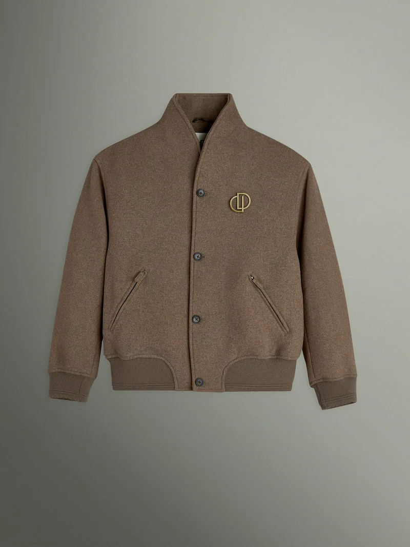 Blouson regular en laine mélangé