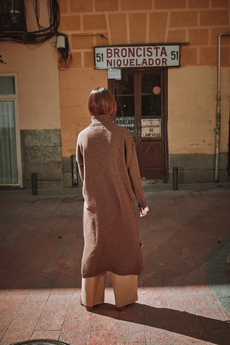 FREYA Knit Dress in Merino Wool - Chocolate