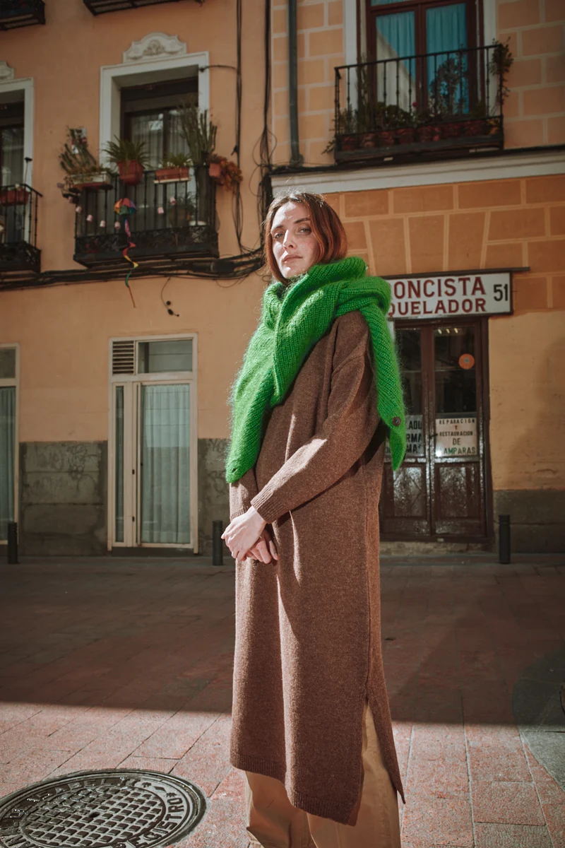 FREYA Knit Dress in Merino Wool - Chocolate