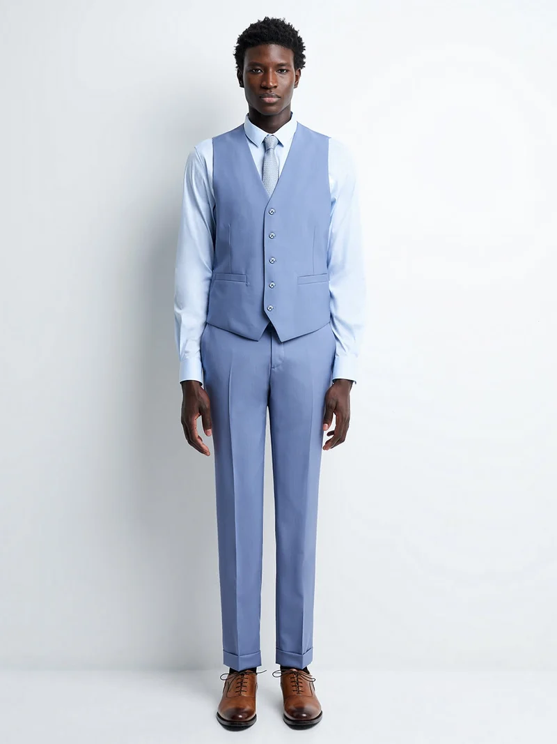 Gilet coordonnable en laine uni