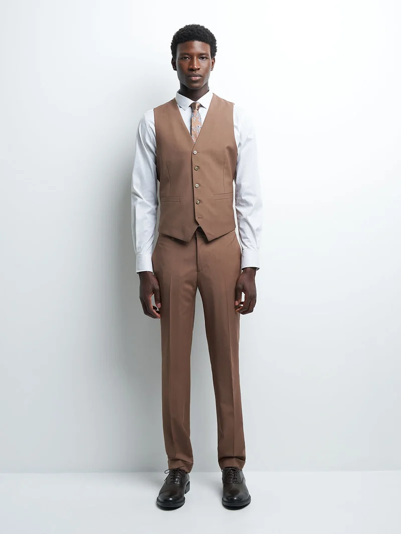 Gilet coordonnable en laine uni