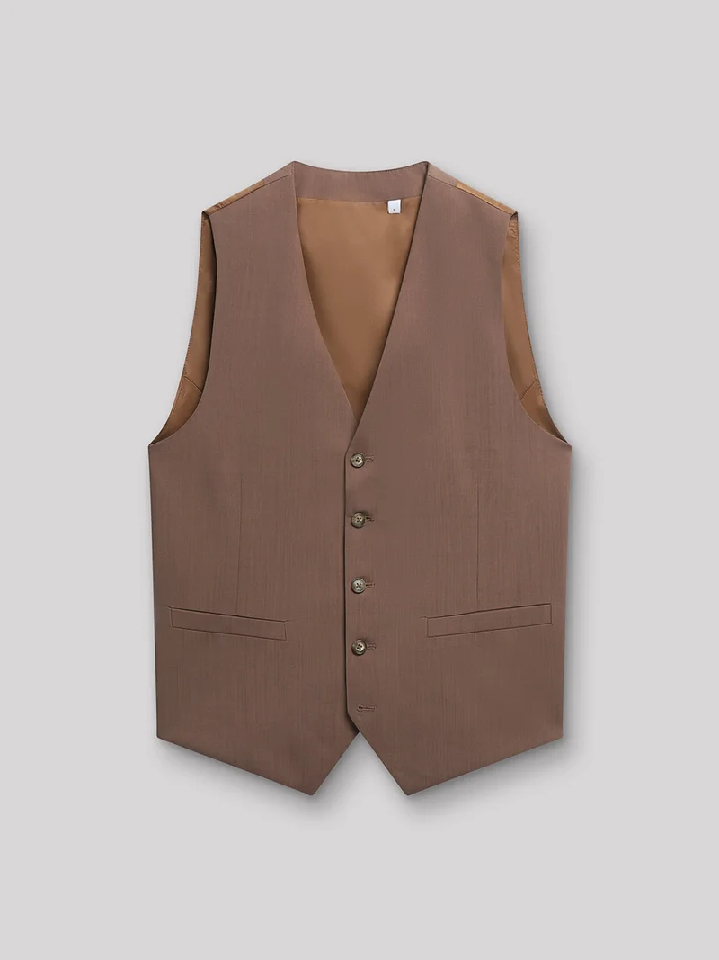 Gilet coordonnable en laine uni
