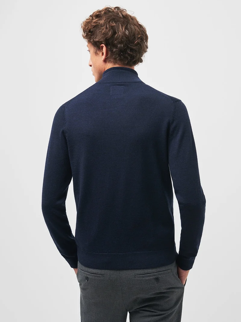 Cardigan zippé en laine mérinos