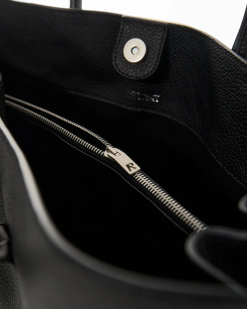 HTN XL Leather Bag - Black