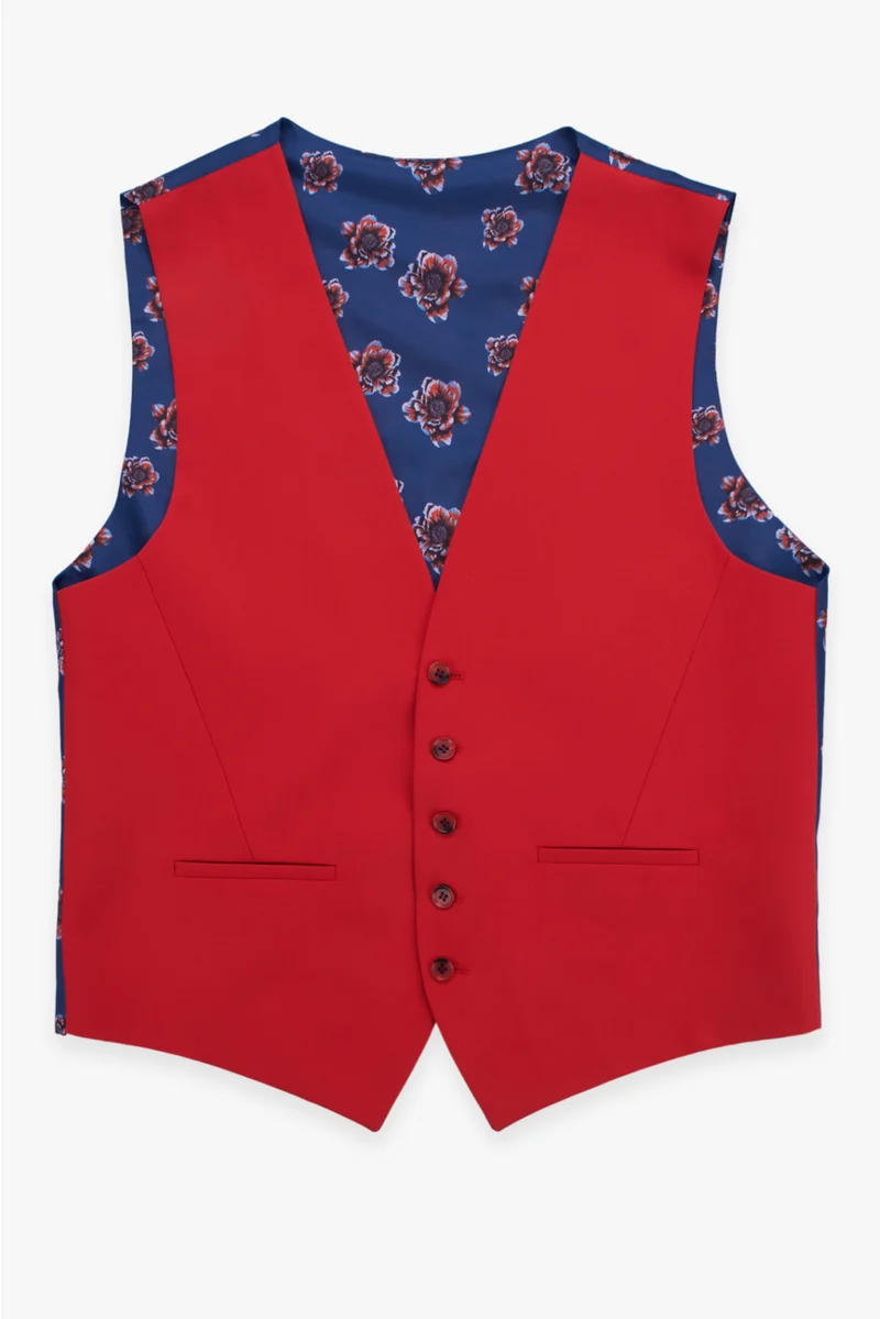 Man Waistcoat Red