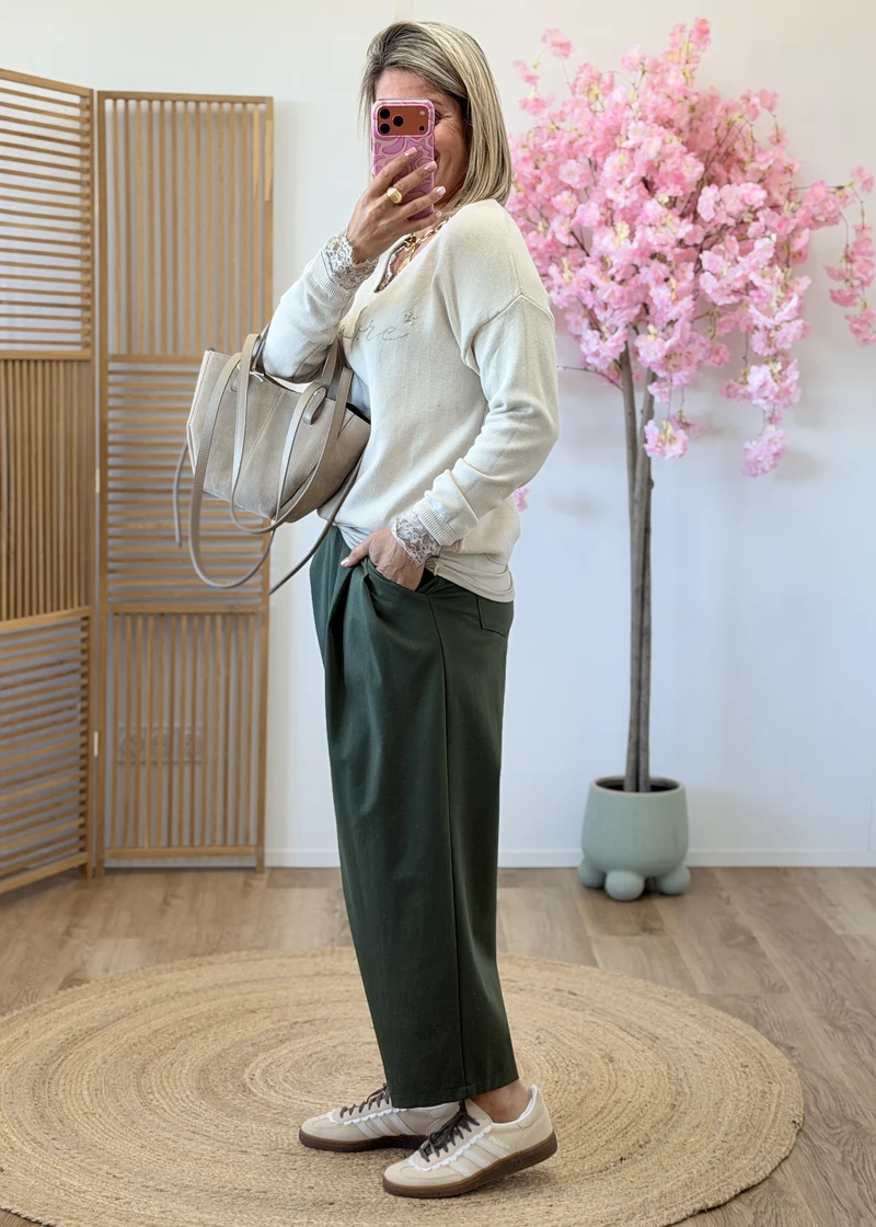 Pull Col V J'adore – Taille Unique