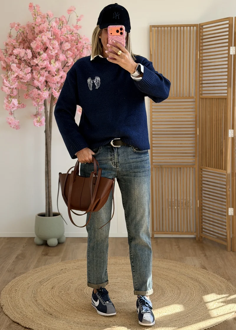 Pull avec ailes brodées
