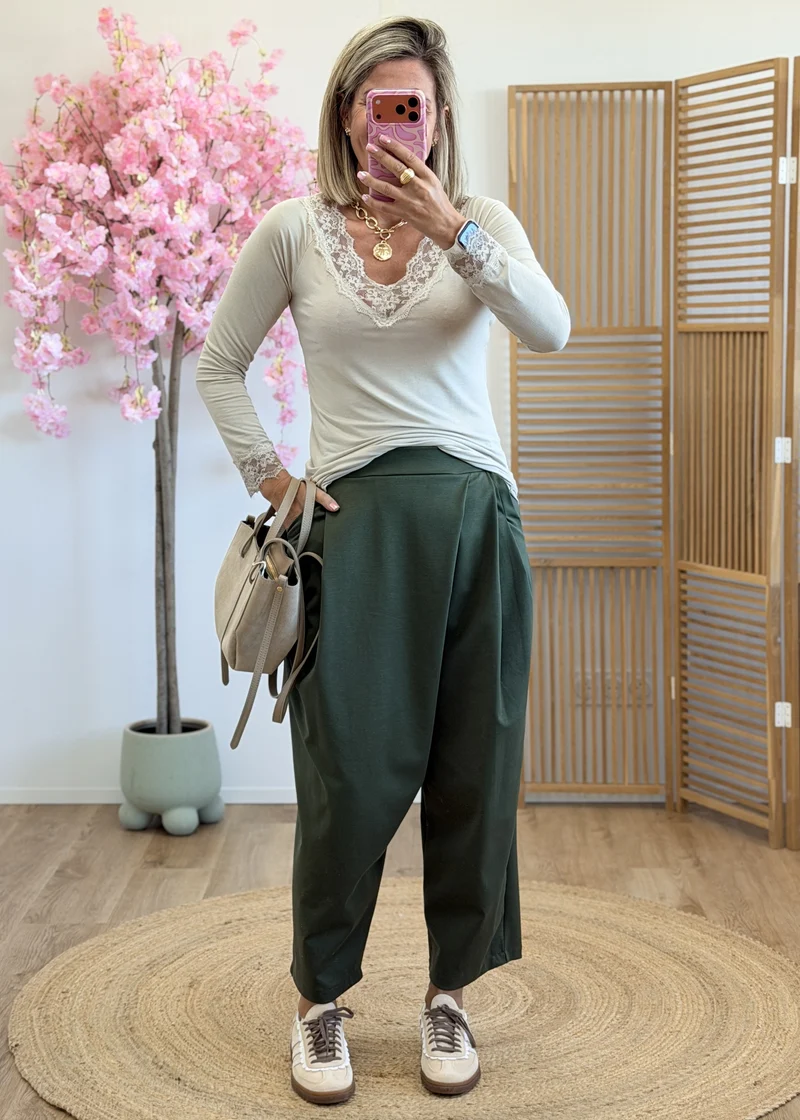 Sous-pull dentelle aux poignets et au col