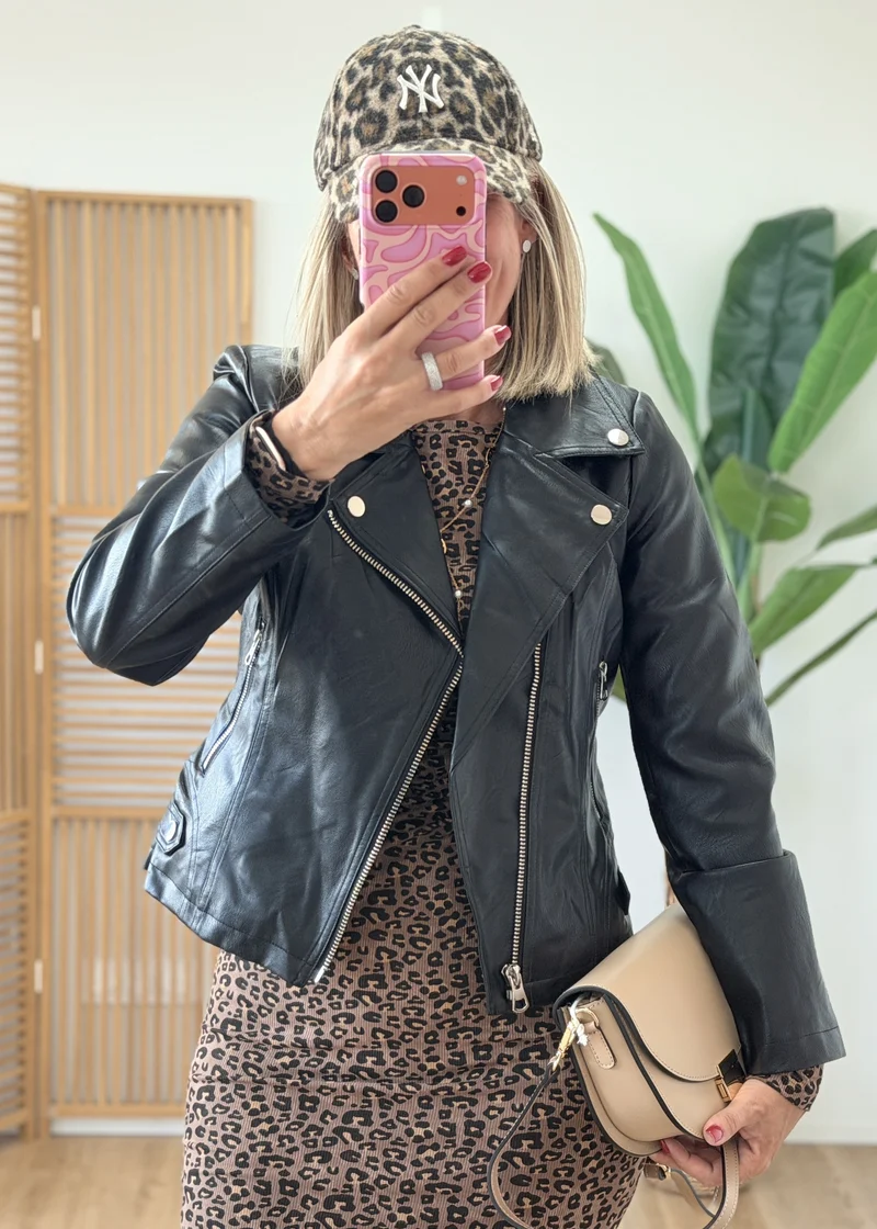 Perfecto Cintré Simili Cuir