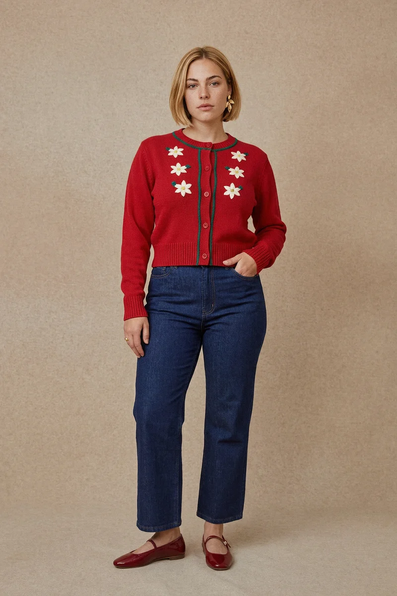 Cardigan Sissi Rouge en Laine