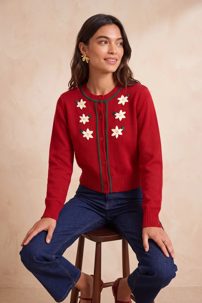 Cardigan Sissi Rouge en Laine