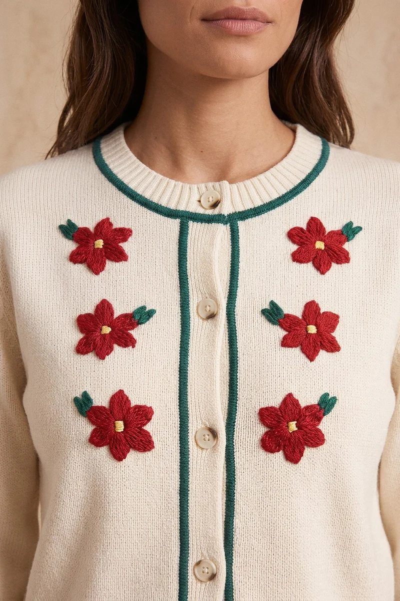 Cardigan Sissi Crème en Laine