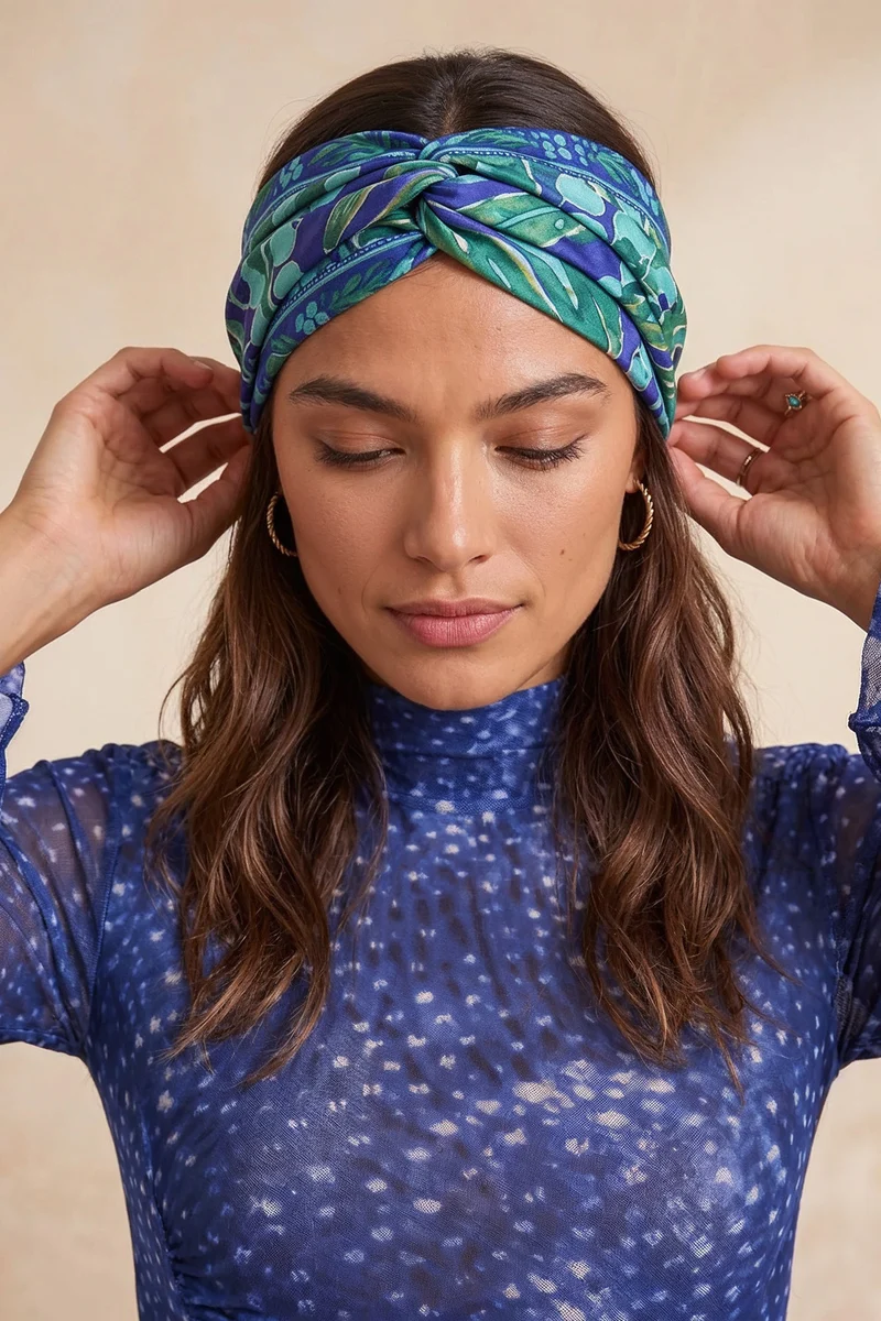 Foulard en soie Myrtille