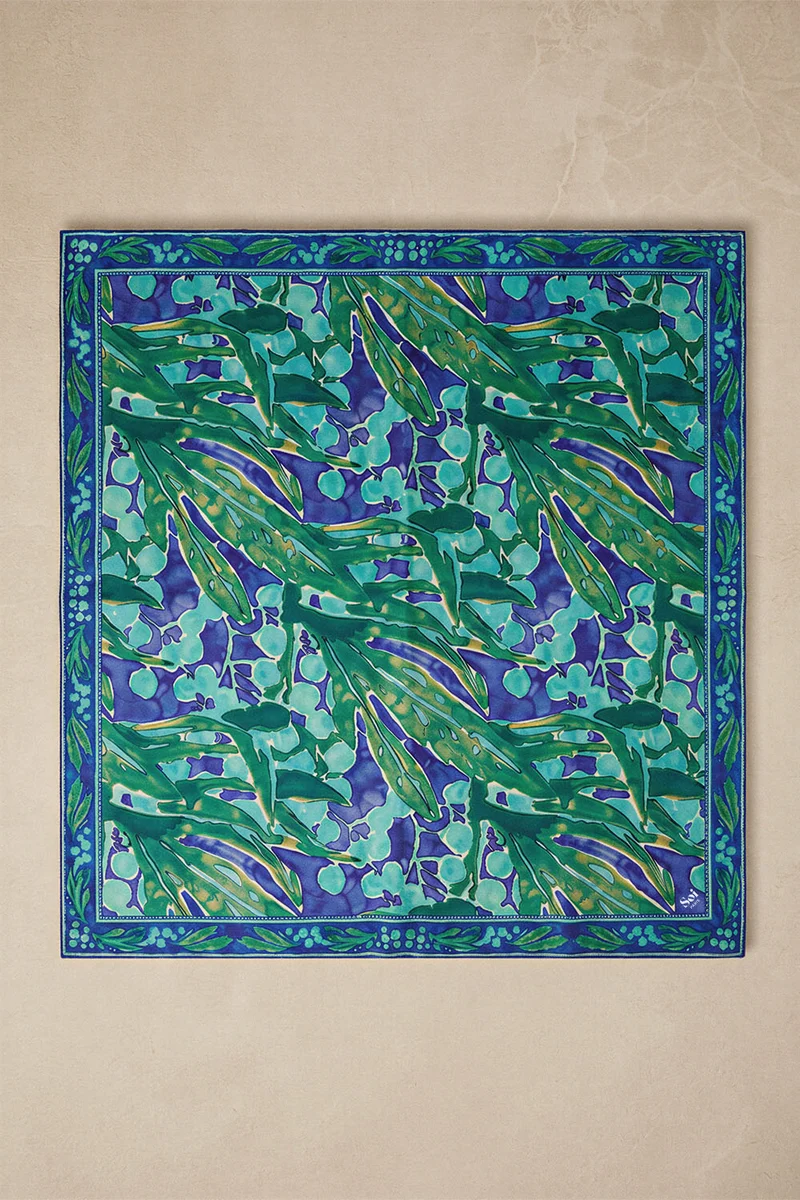 Foulard en soie Myrtille