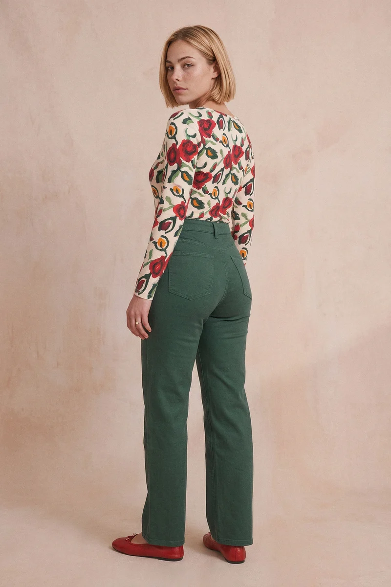 Pantalon Idéaliste Vert Mousse