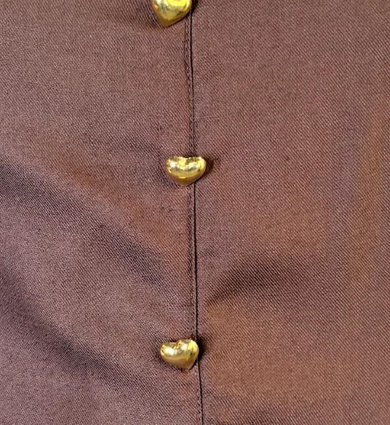 Bellune|Viscose Heart Button Peplum Waistcoat Top