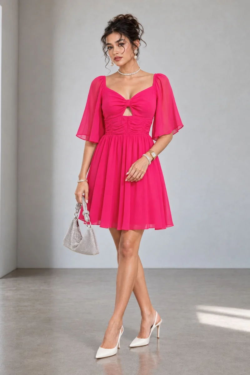 Amoura|Vicose Sweetheart Cutout Mini Dress