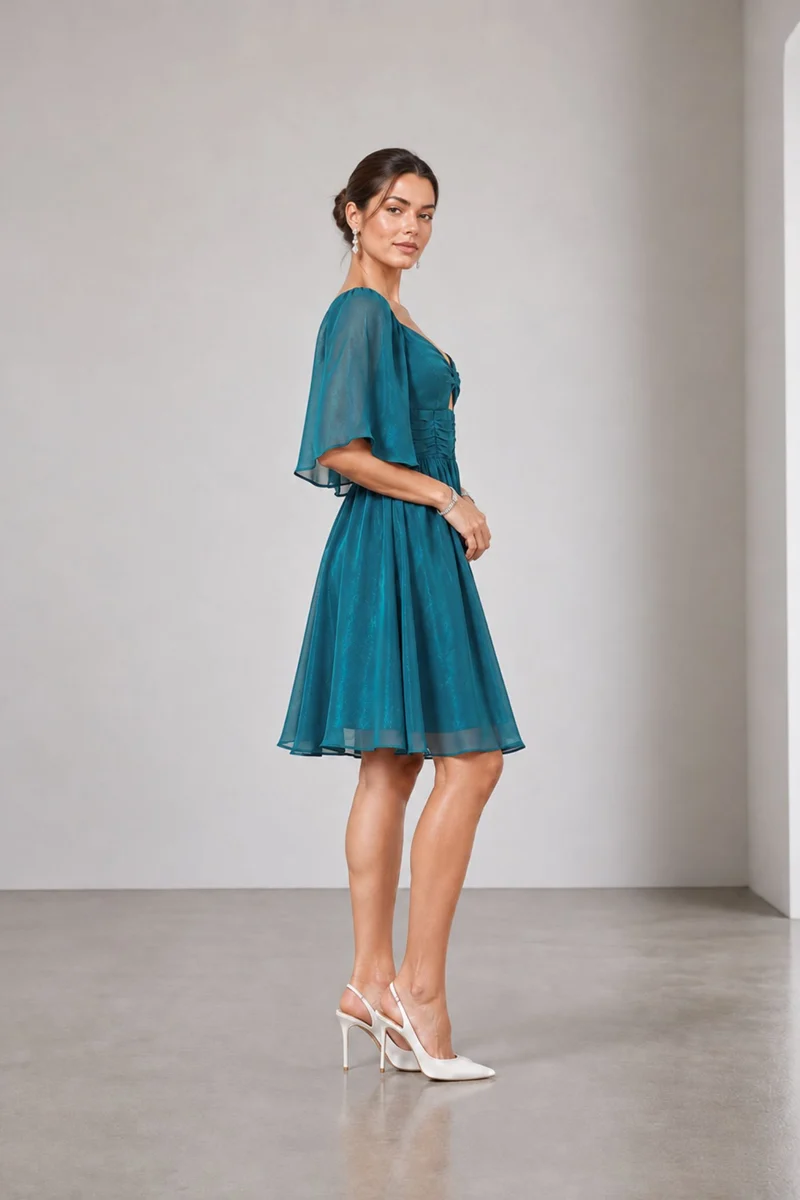 Lysette|Viscose Sweetheart Cutout Mini Dress