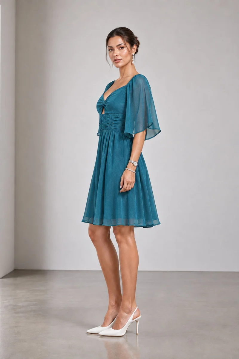 Lysette|Viscose Sweetheart Cutout Mini Dress