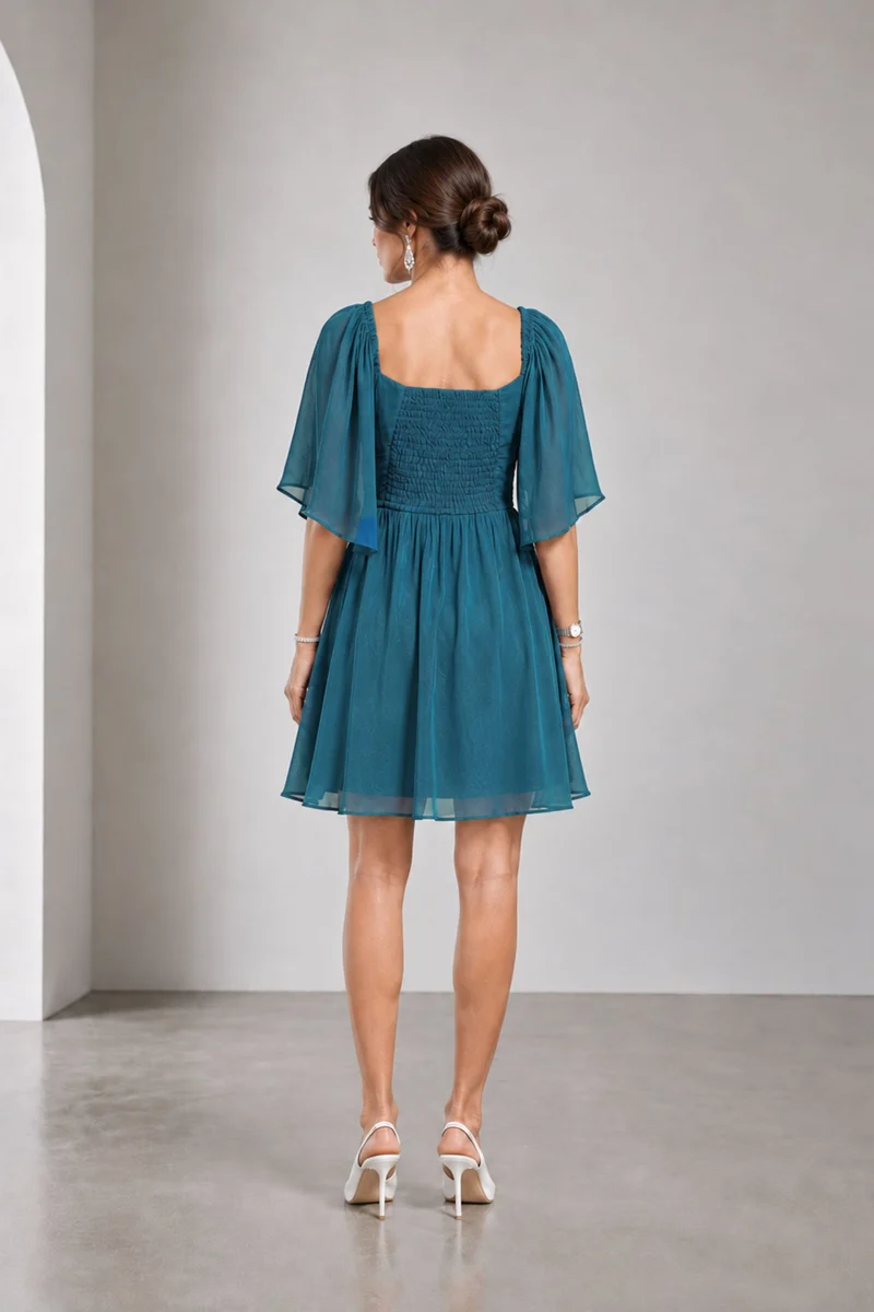 Lysette|Viscose Sweetheart Cutout Mini Dress