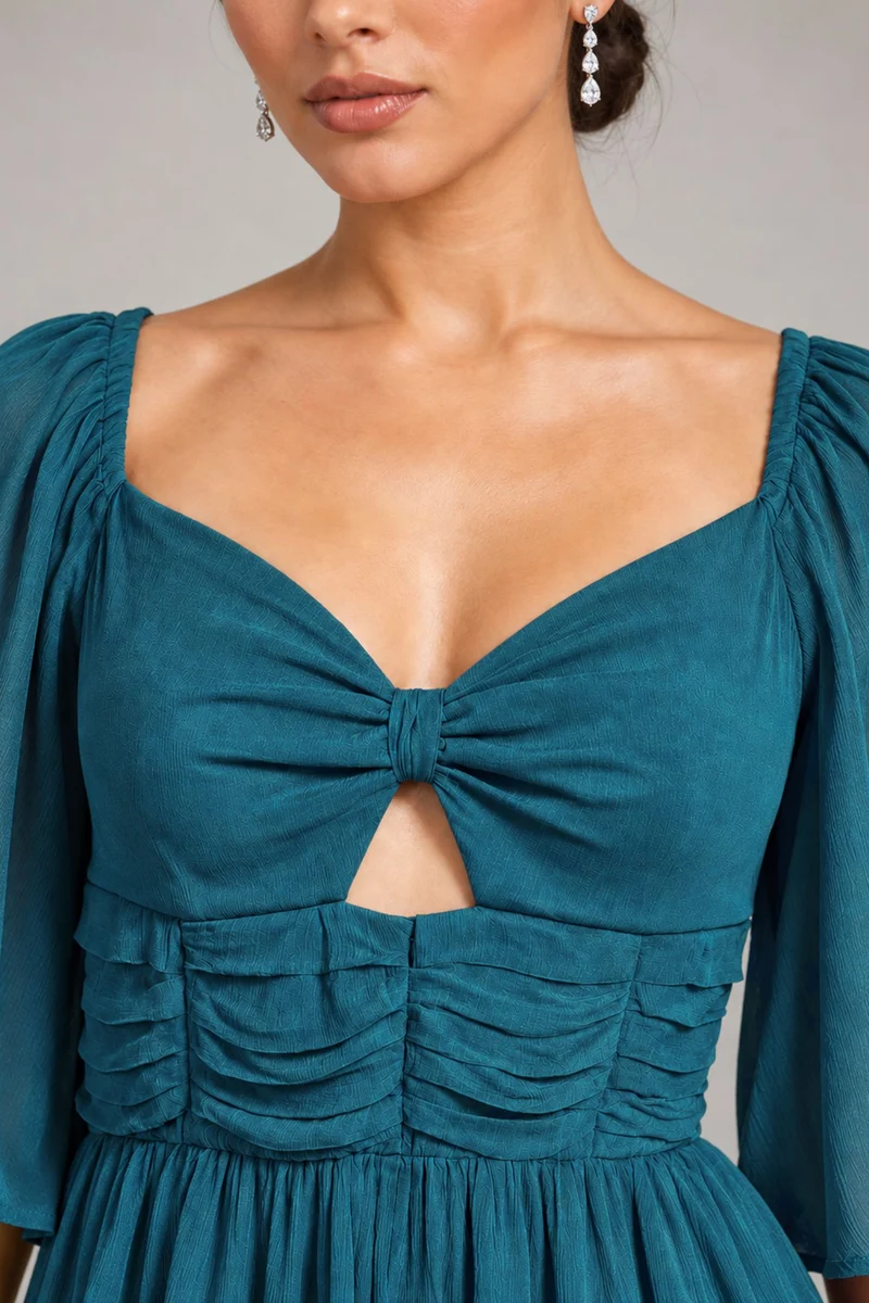Lysette|Viscose Sweetheart Cutout Mini Dress