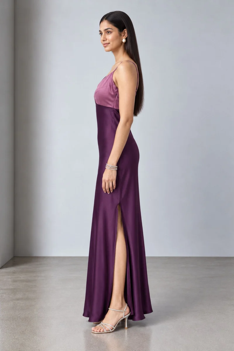 Lucira|Cotton Contrast Paneled Maxi Dress