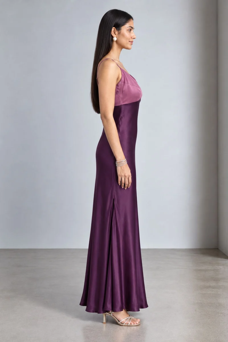Lucira|Cotton Contrast Paneled Maxi Dress