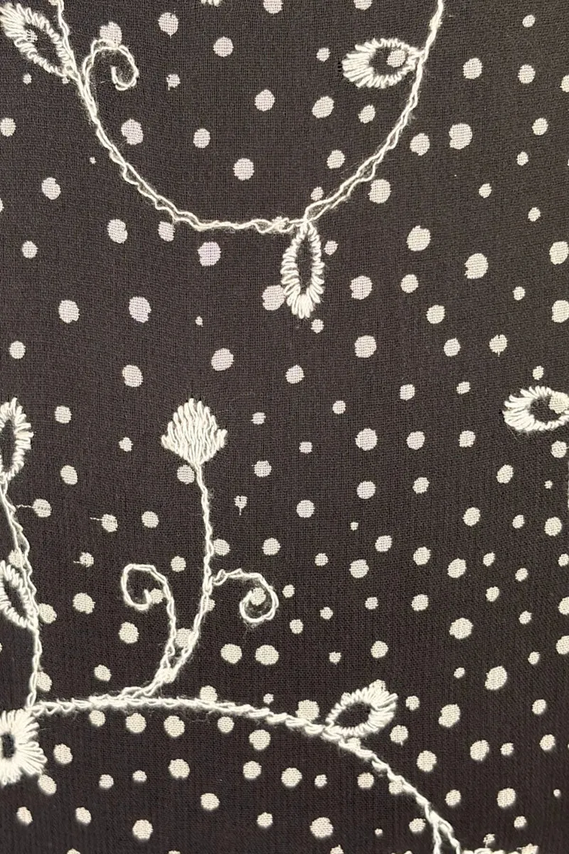 Nyelle|Viscose Embroidered Polka Dot Dress