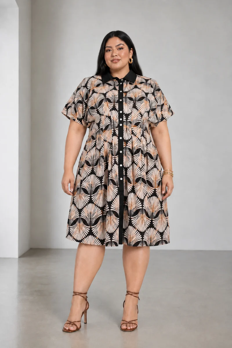 Celesty|Viscose Mini Pleated Dress