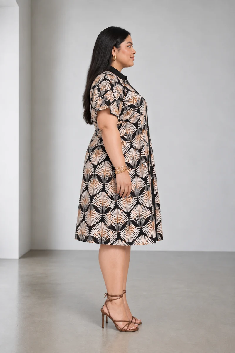 Celesty|Viscose Mini Pleated Dress