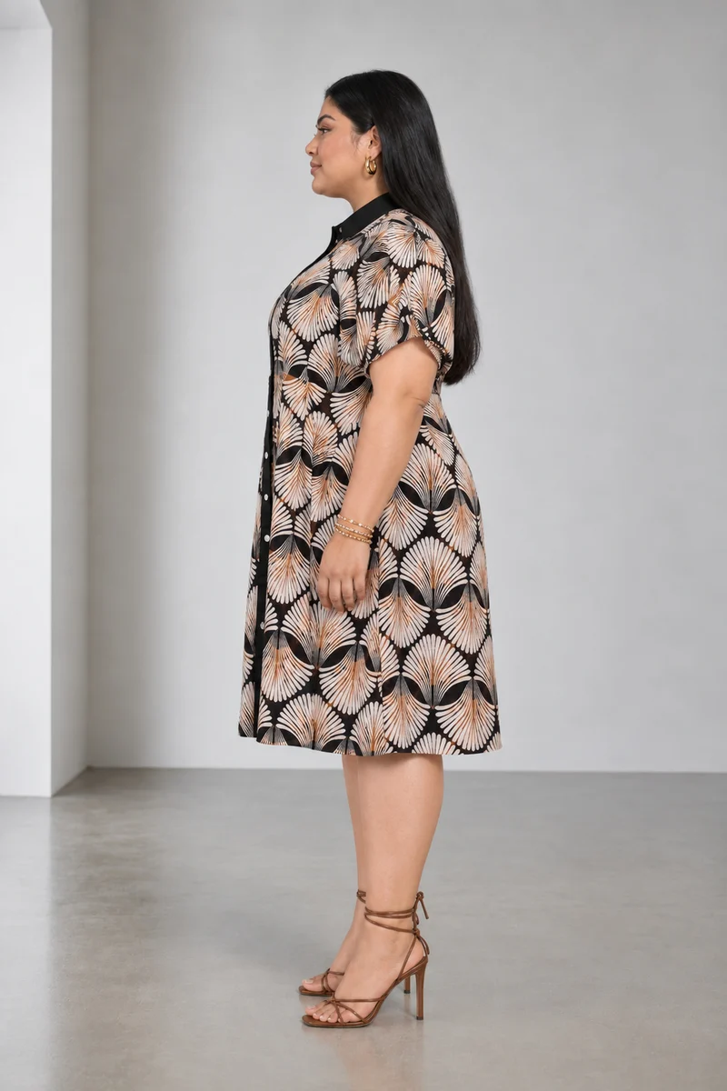 Celesty|Viscose Mini Pleated Dress