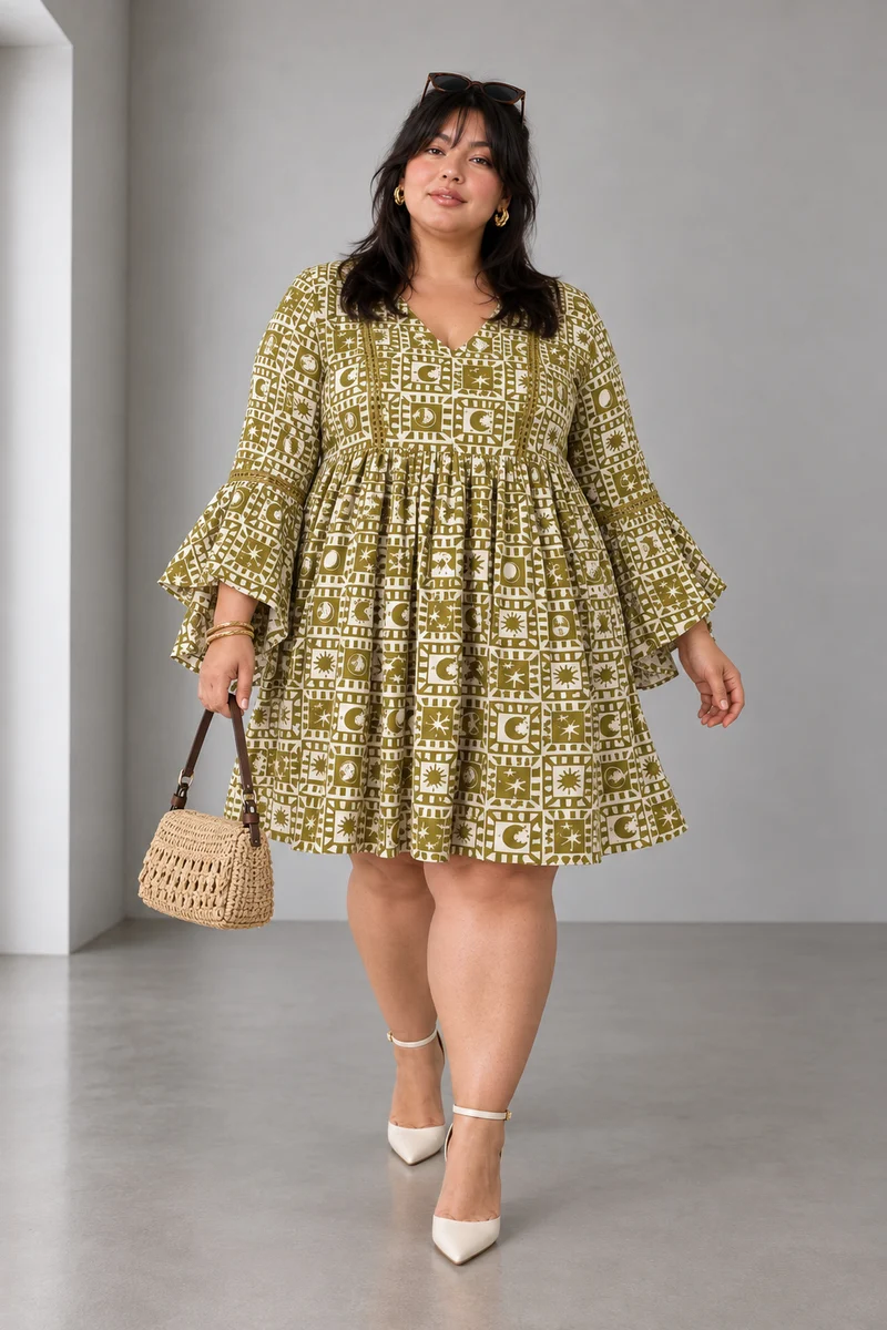 Cambria|Cotton Mini Lace Insert Dress