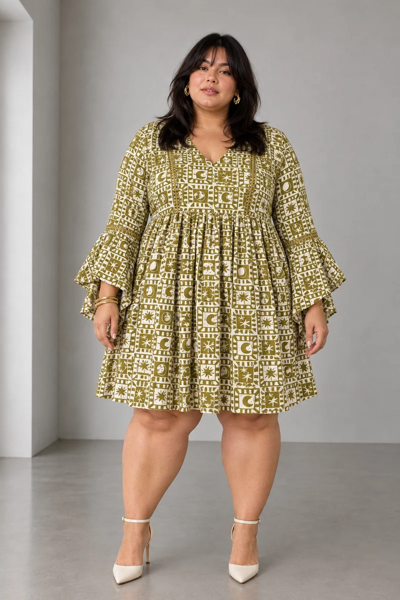 Cambria|Cotton Mini Lace Insert Dress