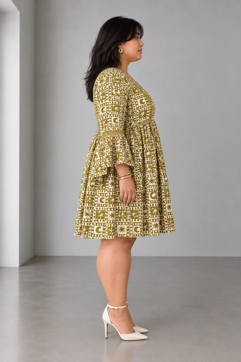 Cambria|Cotton Mini Lace Insert Dress