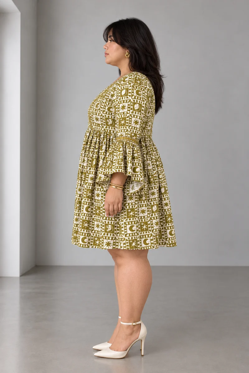 Cambria|Cotton Mini Lace Insert Dress
