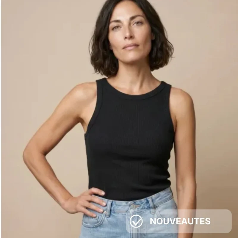 Débardeur noir coton bio