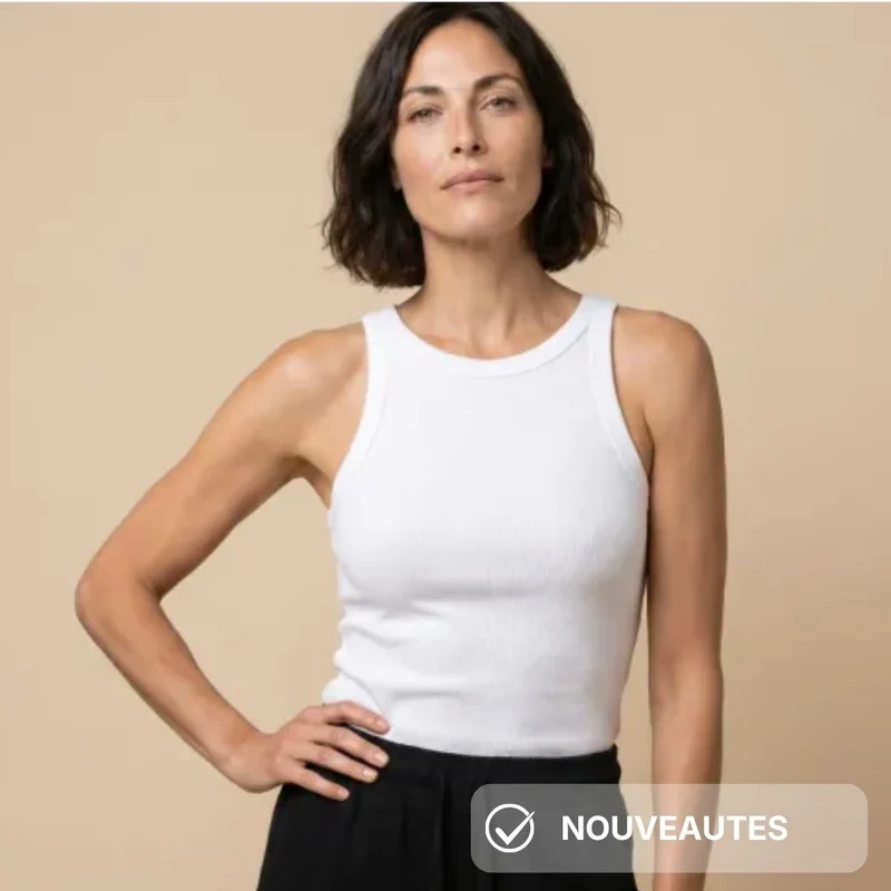 Débardeur blanc coton bio