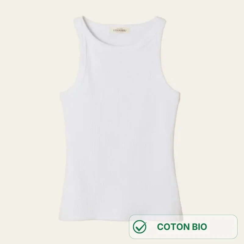 Débardeur blanc coton bio