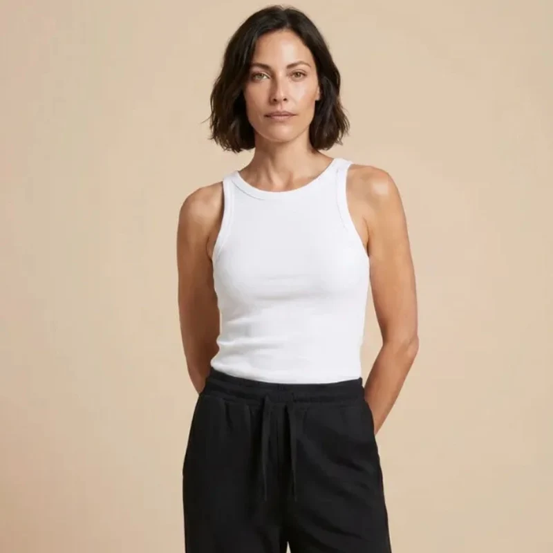 Débardeur blanc coton bio