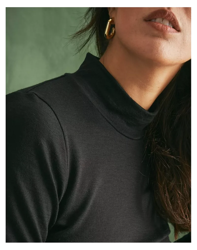 T-shirt manche longue Femme Noir