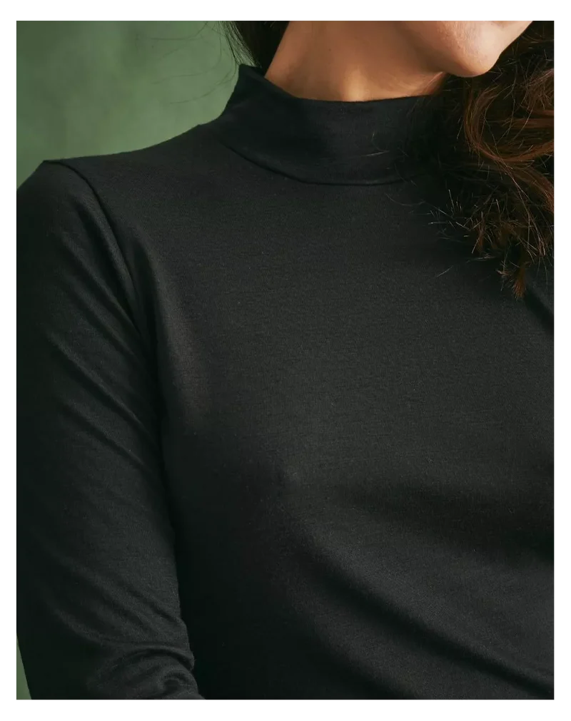 T-shirt manche longue Femme Noir