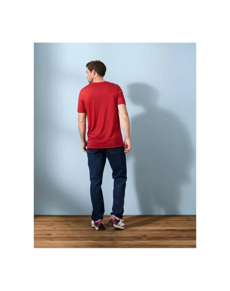 T-shirt laine merinos Homme rouge