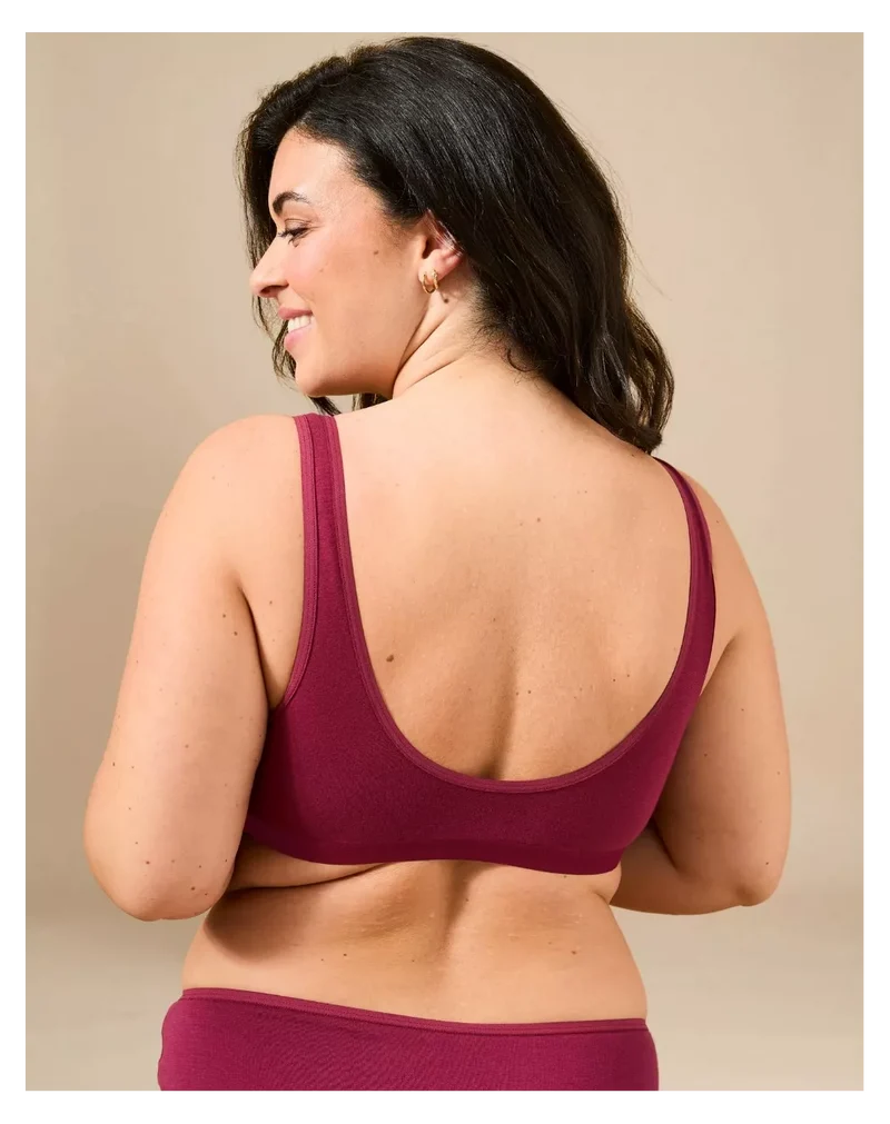 Pack Culotte & Brassière Bordeaux à Pince — Coton Bio