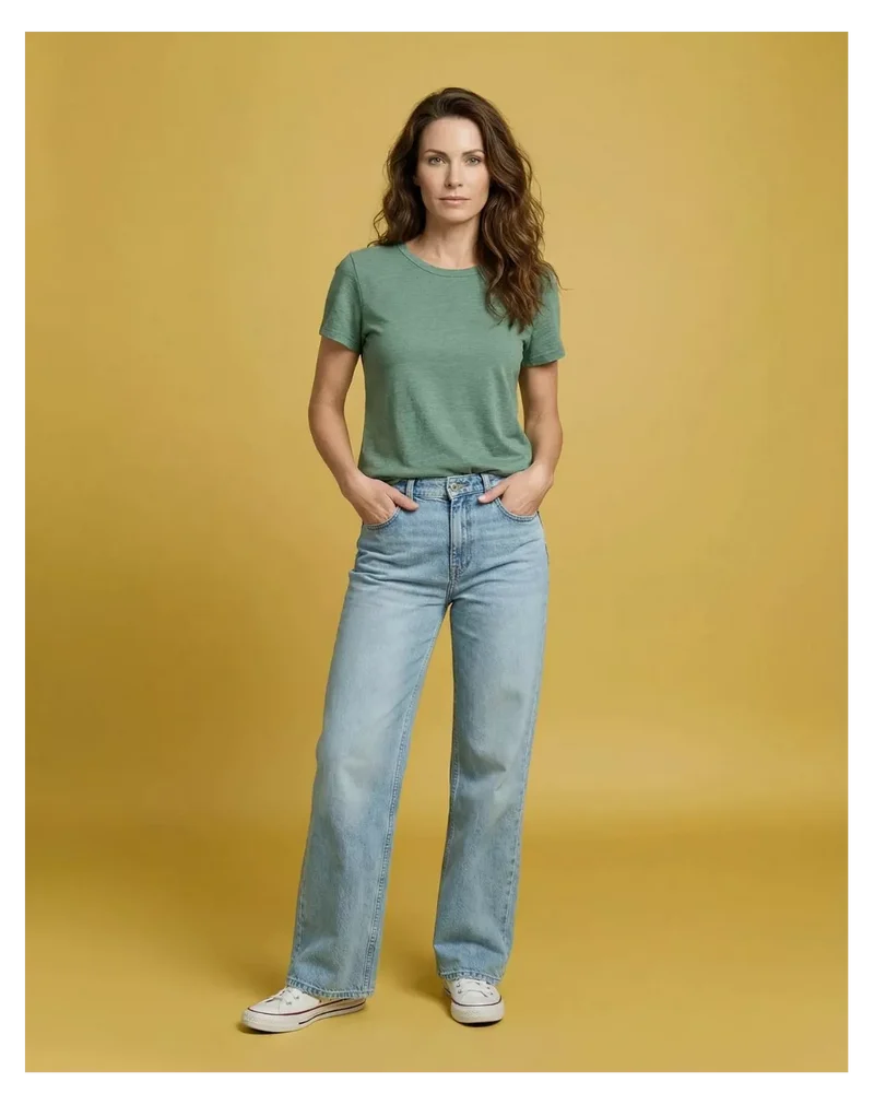 T-shirt en lin femme vert