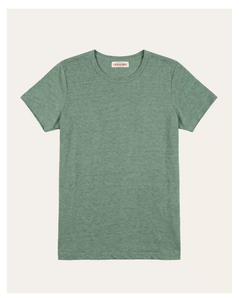 T-shirt en lin femme vert
